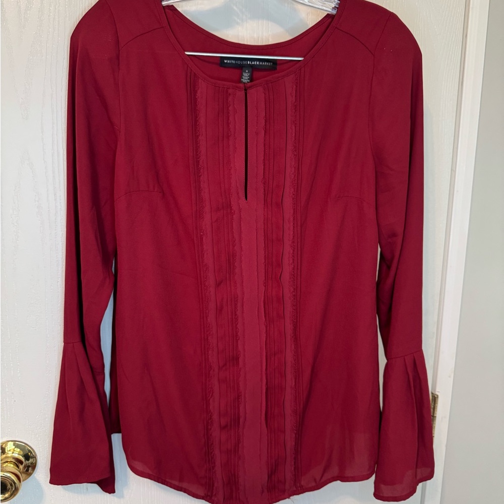 White House Black Market Burgundy Blouse